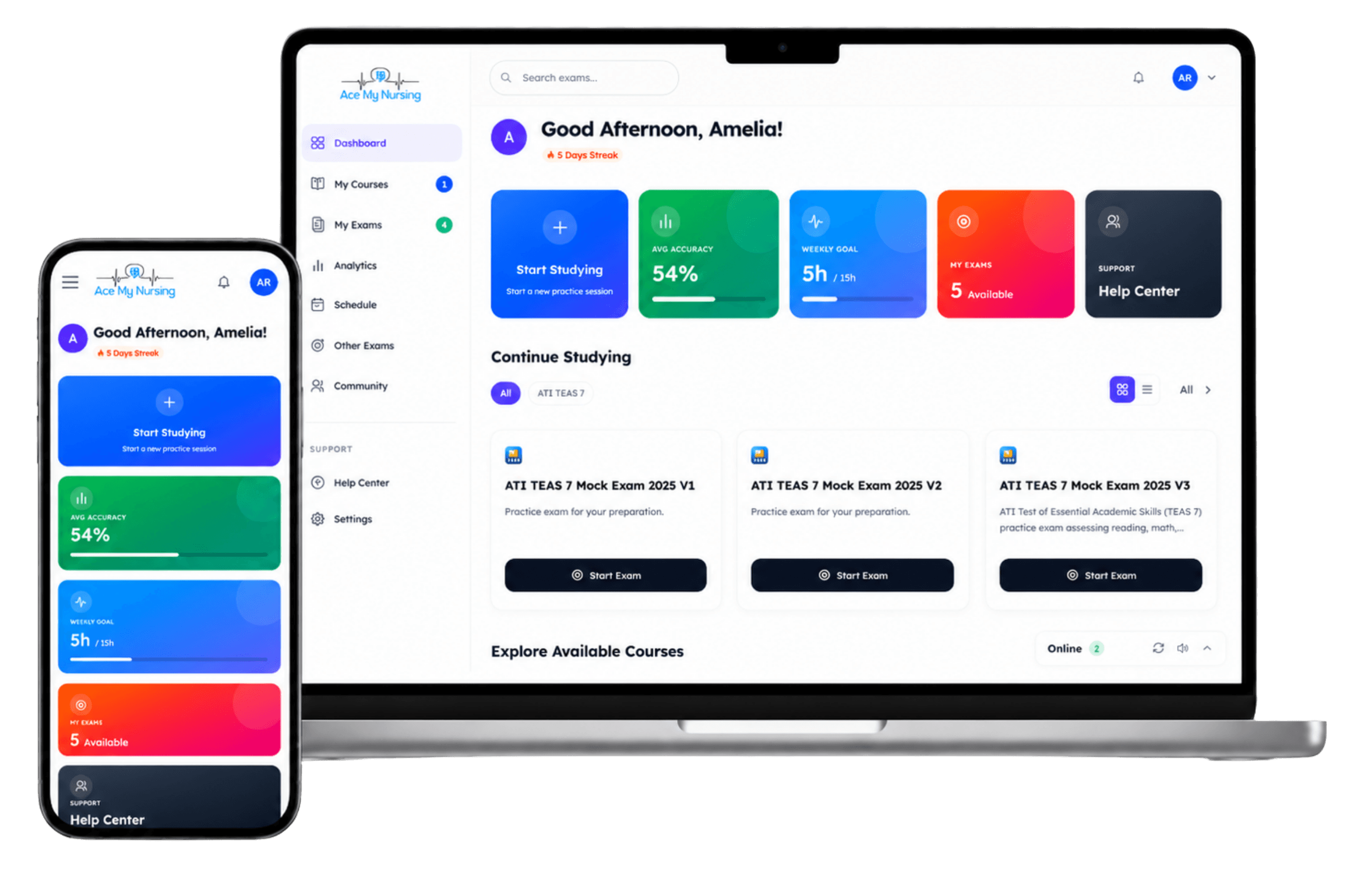 AceMyNursingExams Dashboard